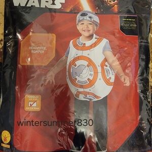Star Wars BB-8 Toddler Halloween Costume Size 3T-4T Headpiece Romper Disney